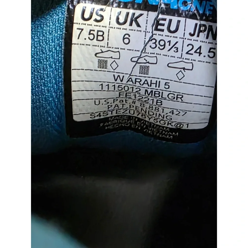 Hoka Arahi 6 Womens Running Shoes Teal Blue Yellow Stability Sneakers 1123195